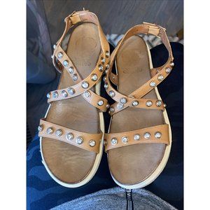 Vince Camuto‎ Strappy Slide Sandals -Crystals Flats size 8.5